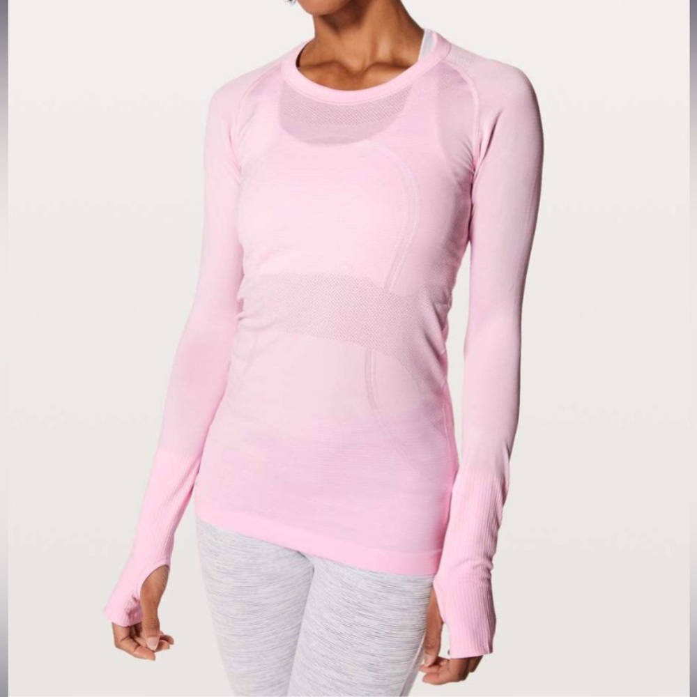 Lululemon Swiftly Tech Long Sleeved Crew in Pearl Pink - size 6 - LS Tee Shirt